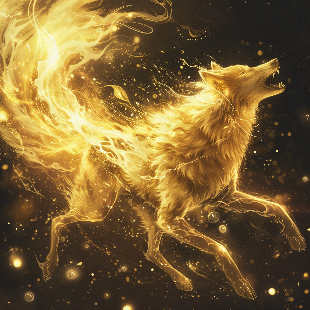 Golden Celestial Dire Wolf Picture