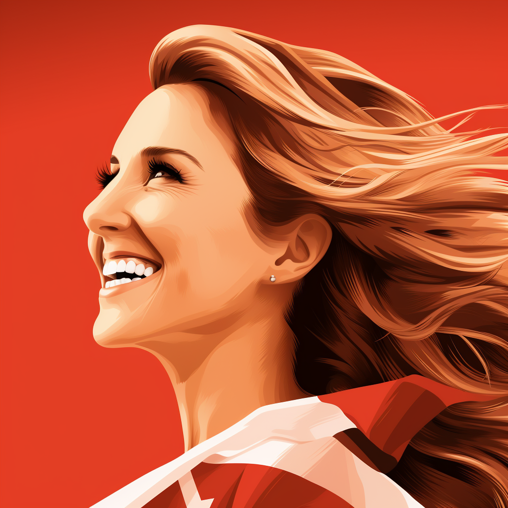 Celine Dion smiling with Canadian flag