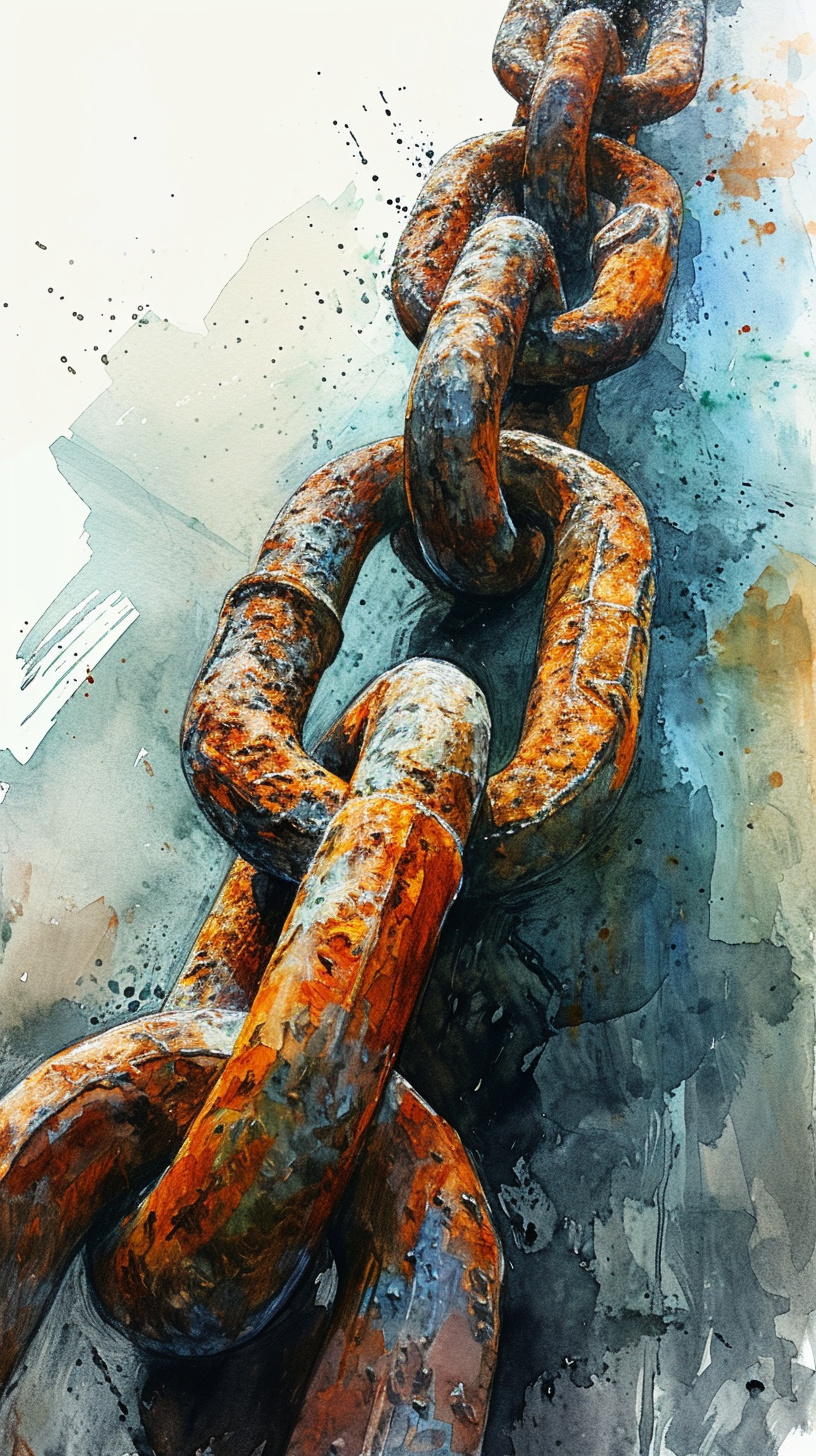 Abstract rusty chains sketch