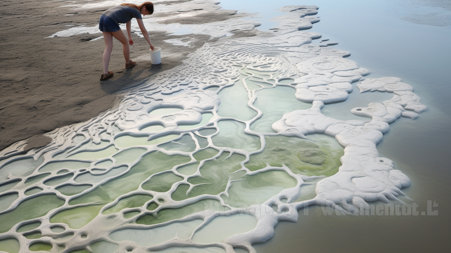 Chalk formed by algae on ocean floor