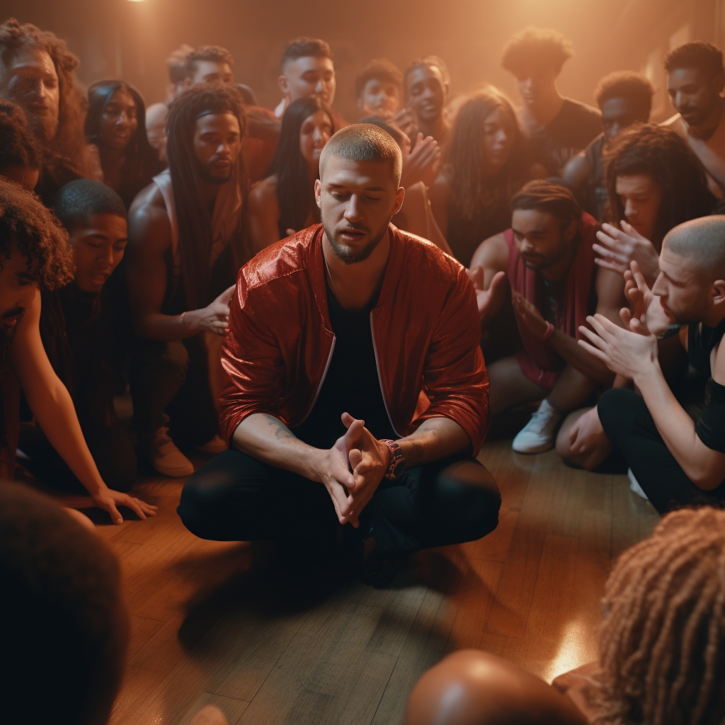 Chandler Parsons crying amidst dancing crowd