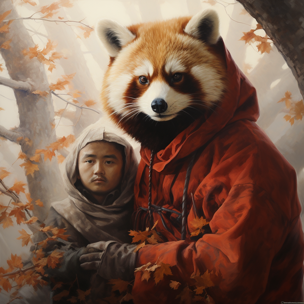 Changpeng Zhao with a red panda