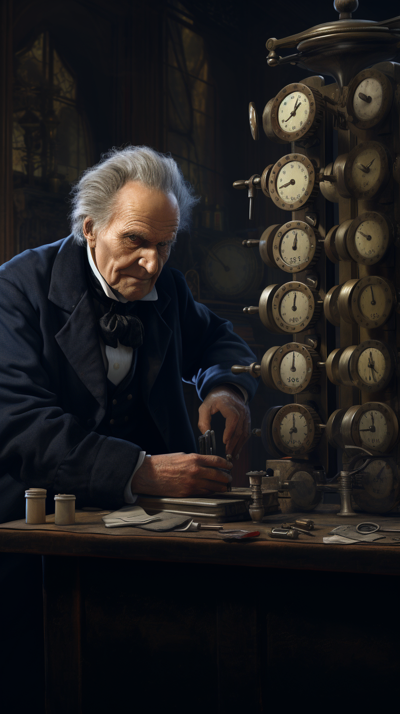 Charles Babbage Illustration in Photo Realistic Style