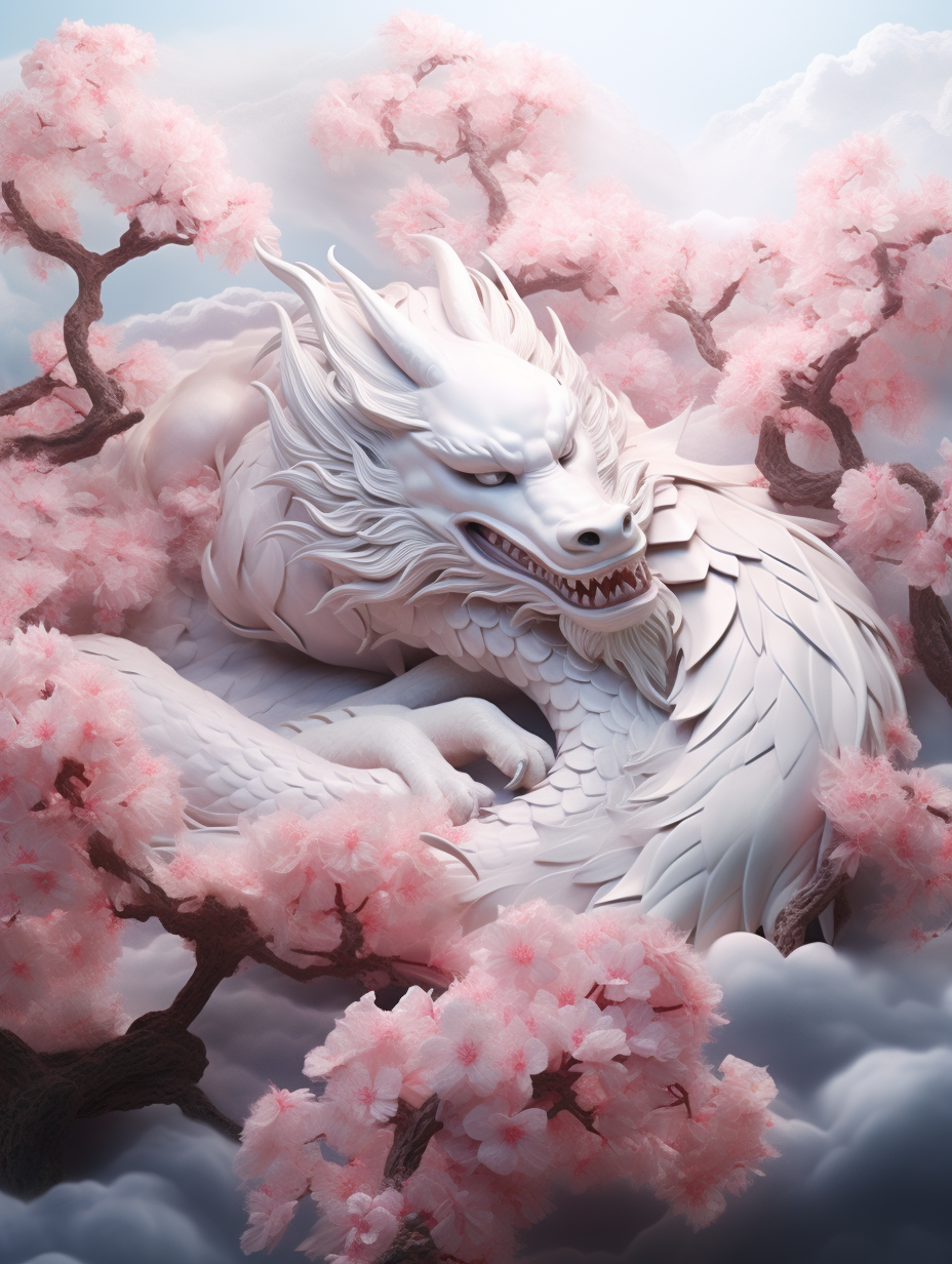 Cherry Blossom Dragon Asleep