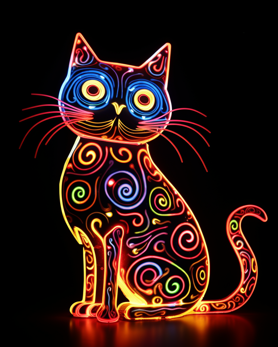 Glowing pattern of Cheshire Cat from Alice in Wonderland