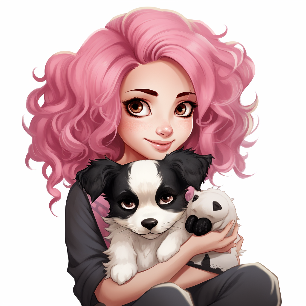 Chibi Bon Vivant with Aussie Shepherd Puppy