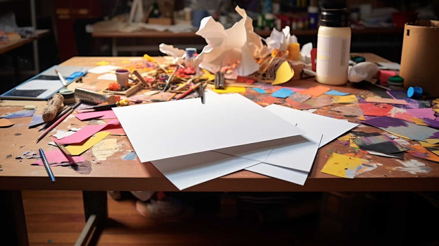 Child with Paper Folder on Art Desk