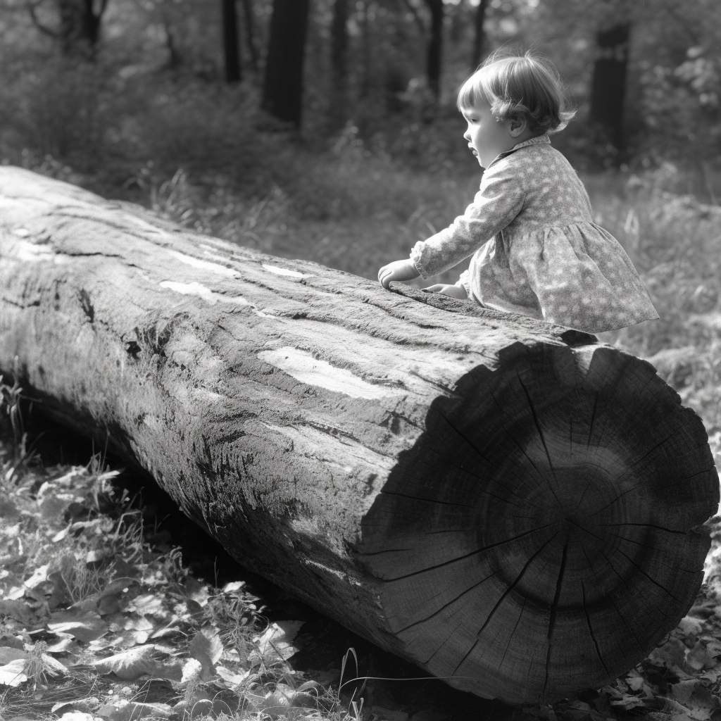 A child found in a log