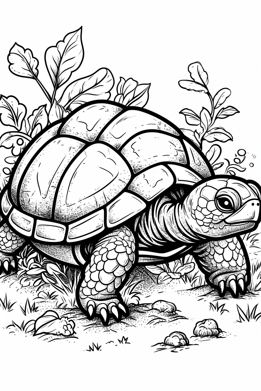 Turtle Coloring Page for Children