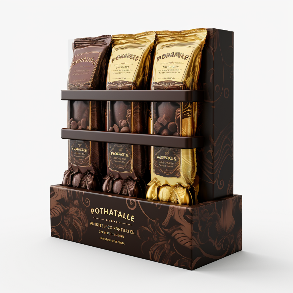 Chocolate Shelf Packaging on Transparent Background