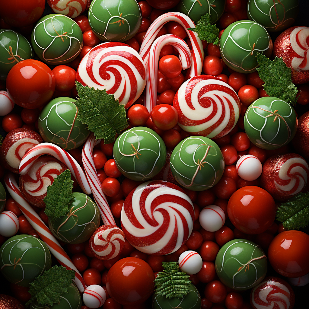 Christmas candy in red and white