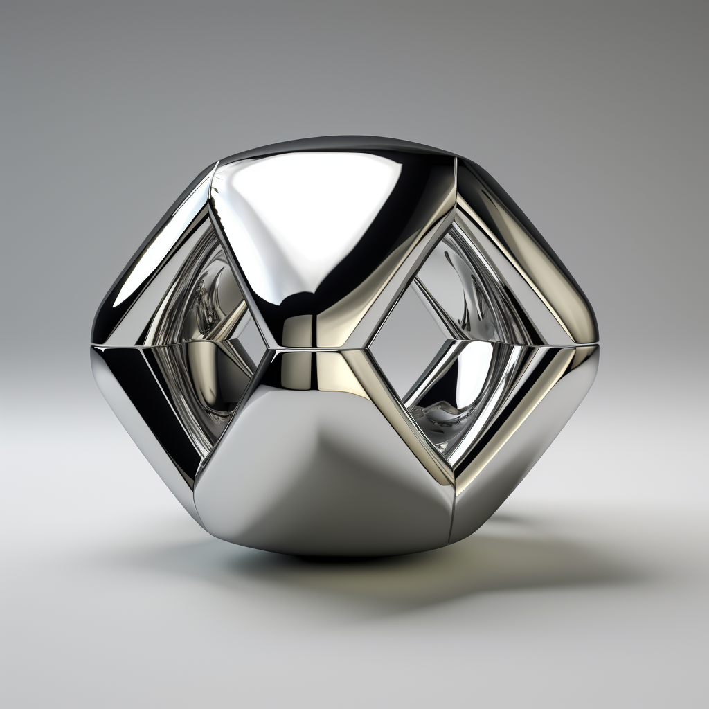 Chrome geometric figure without edges