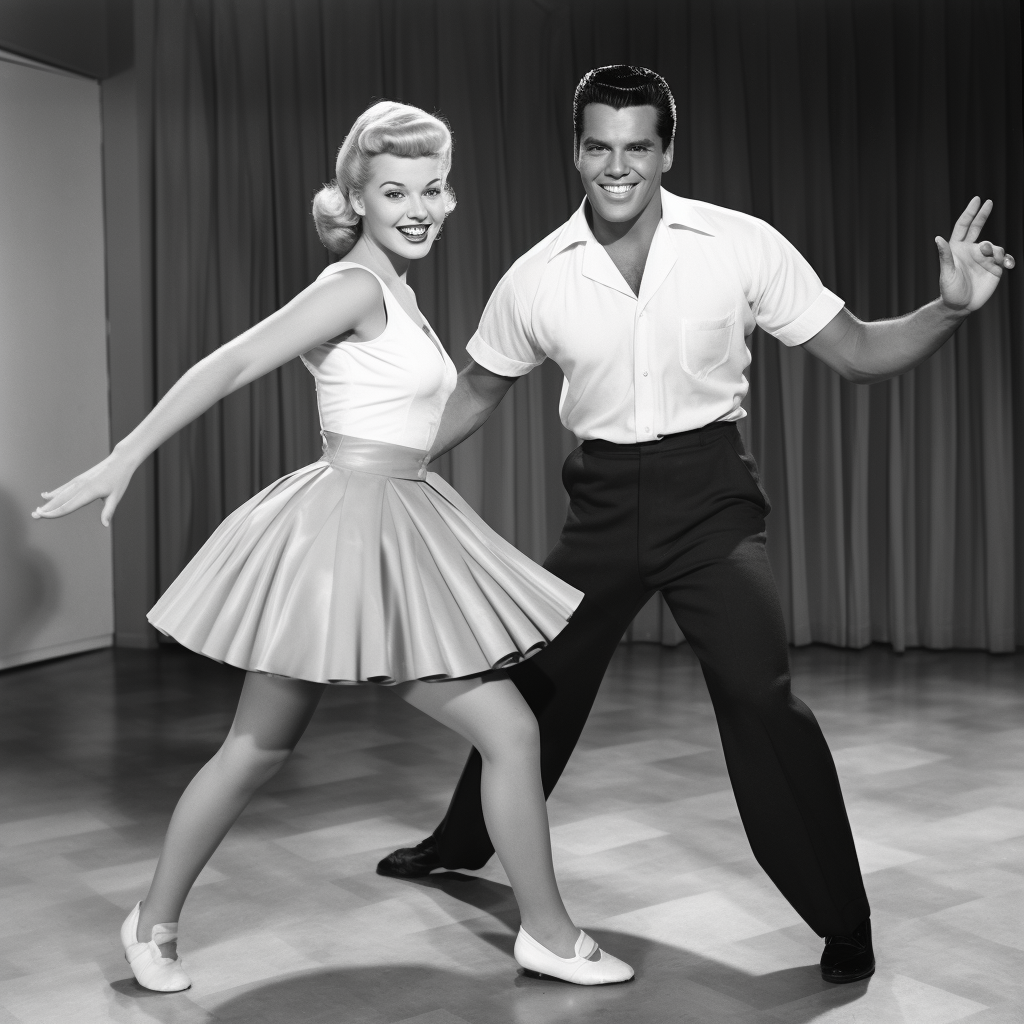 Chubby Checker leading a twist in the 1950s