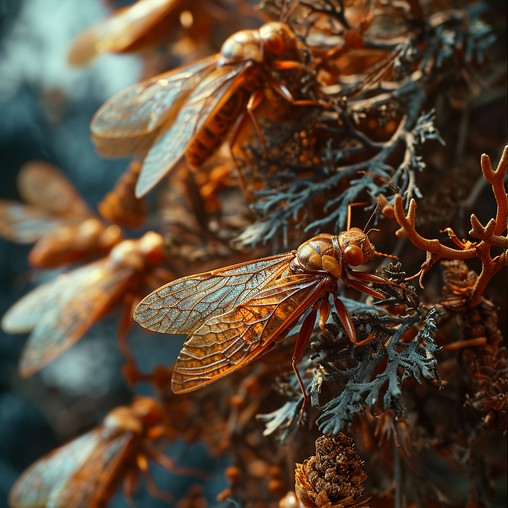 Cicadas devouring medieval crops