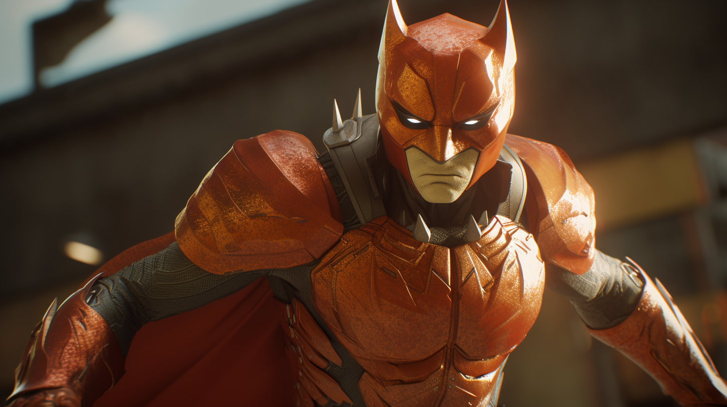 Cinematic superhero red fox in action