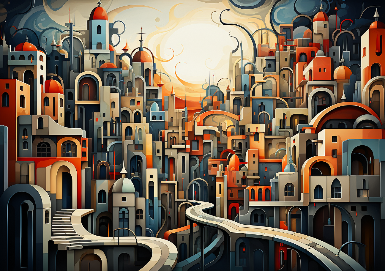 Abstract city illustration with elegant vibes