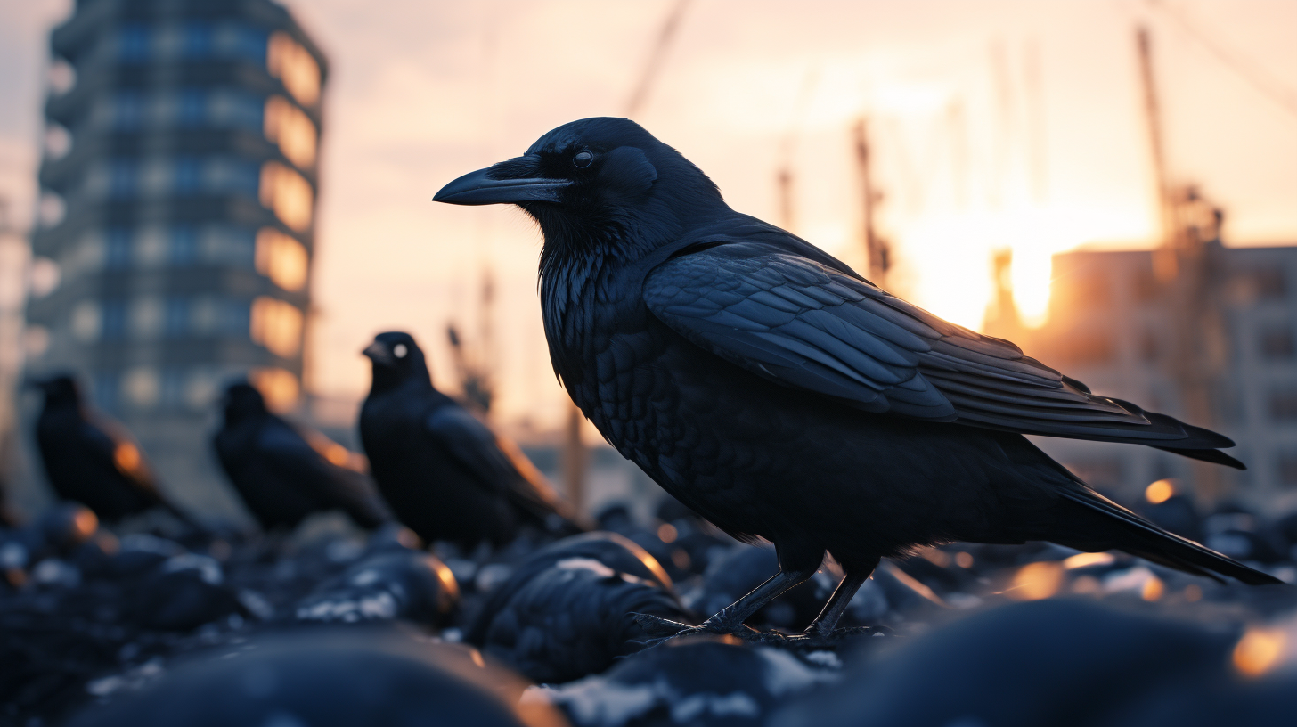 Crow Flock on City Building  ?