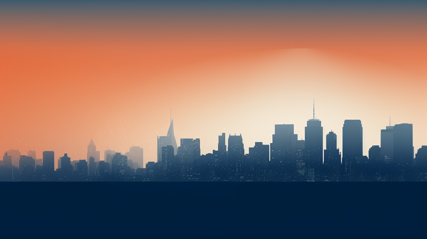 City skyline with negative space above