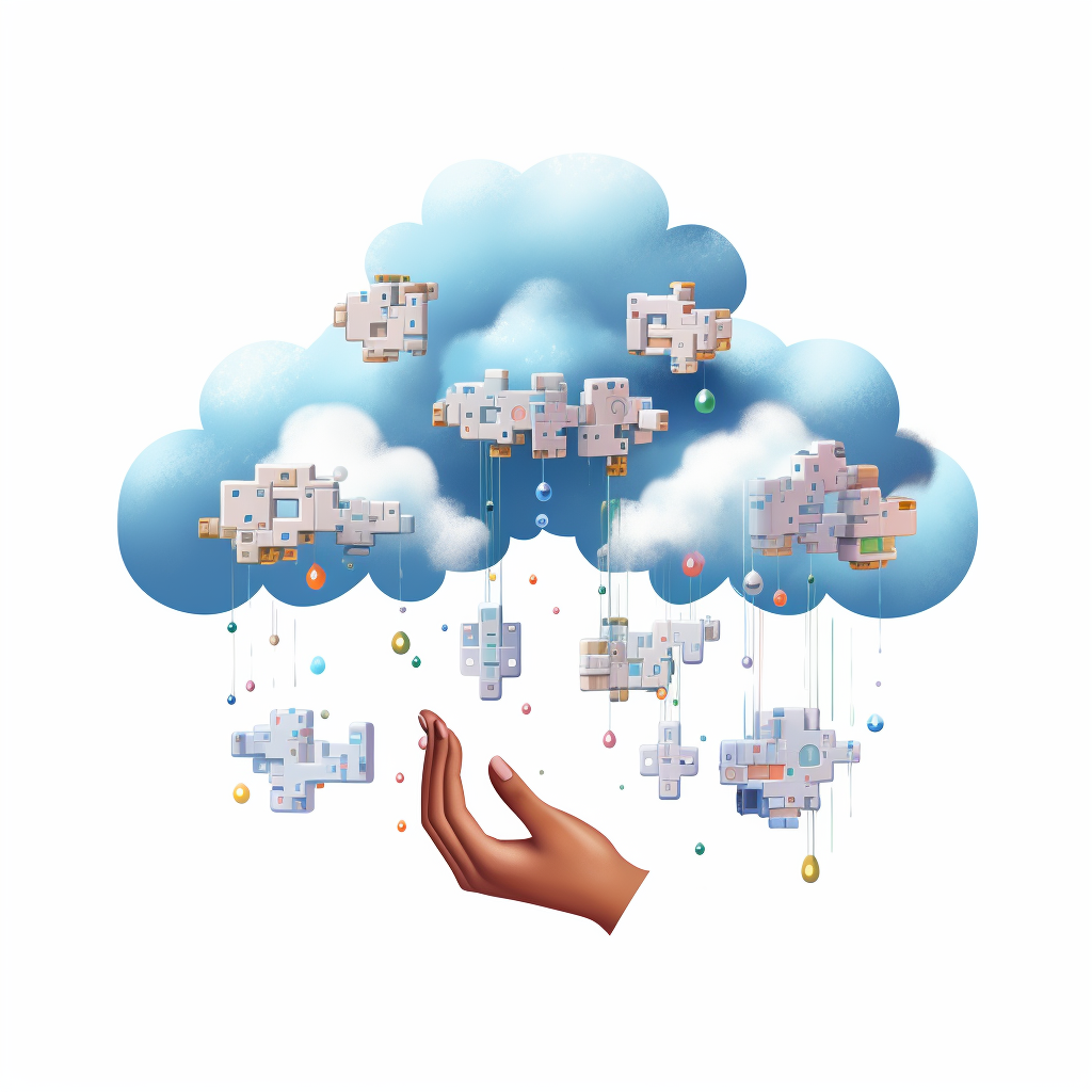 Collaboration Puzzle with Cloud Shape