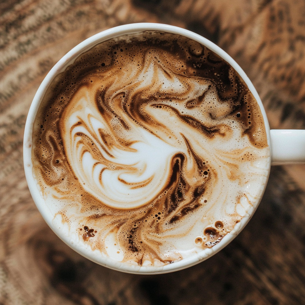 elegant coffee foam art swirl