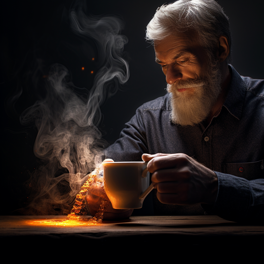 Man pouring coffee into cup