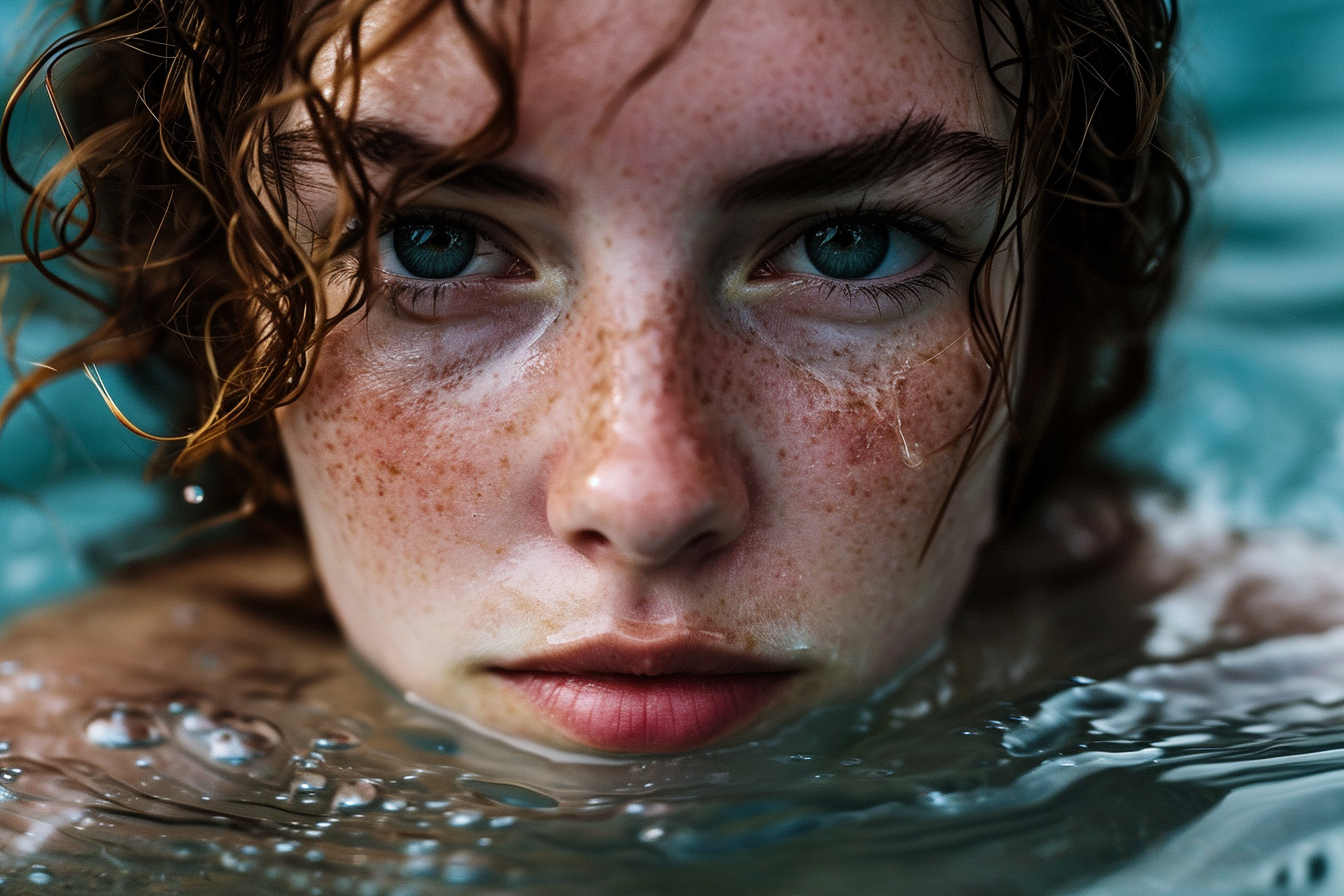 Colombian woman with beautiful freckles and curly hair