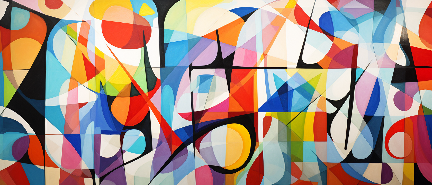 Colorful abstract patterns with densely packed shapes