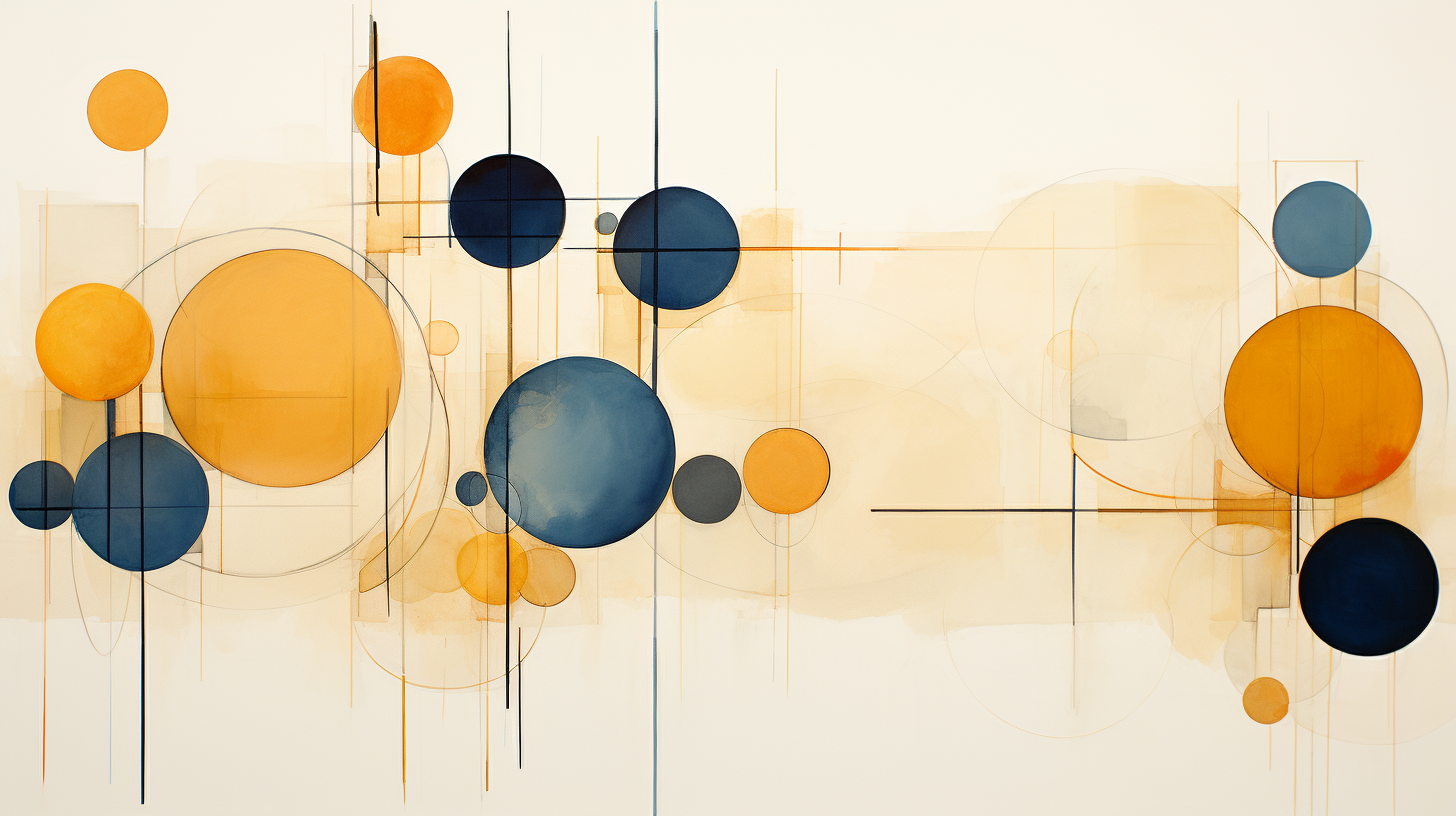 Abstract painting with colorful circles