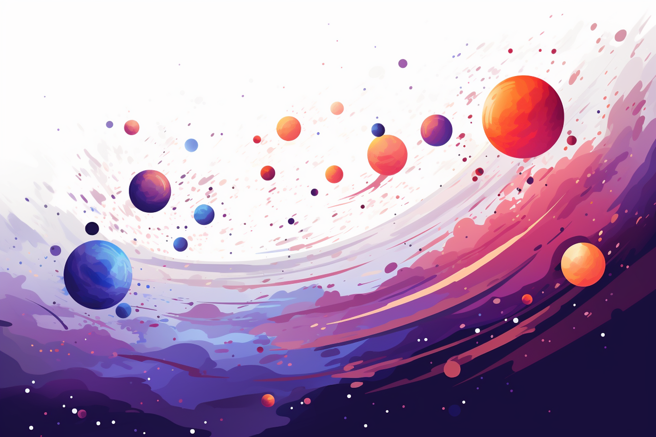 Vibrant galaxy cartoon art