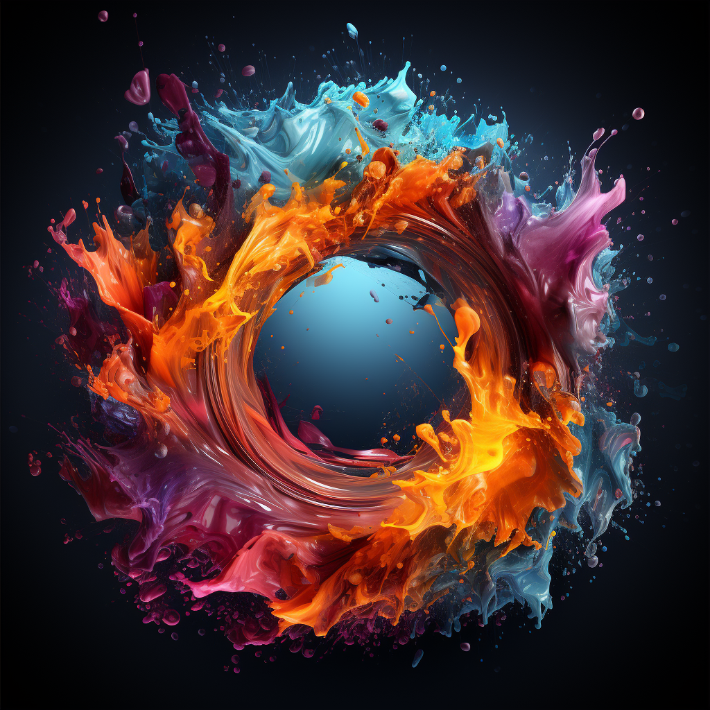 Colorful liquid background with blank circle for logo