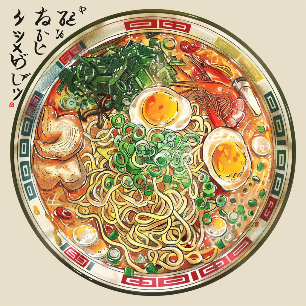 Instant Ramen Soup Closure Colorful