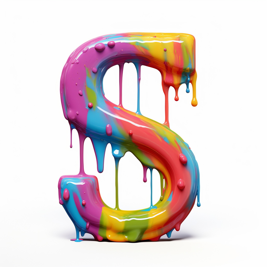 Colorful slime letter s