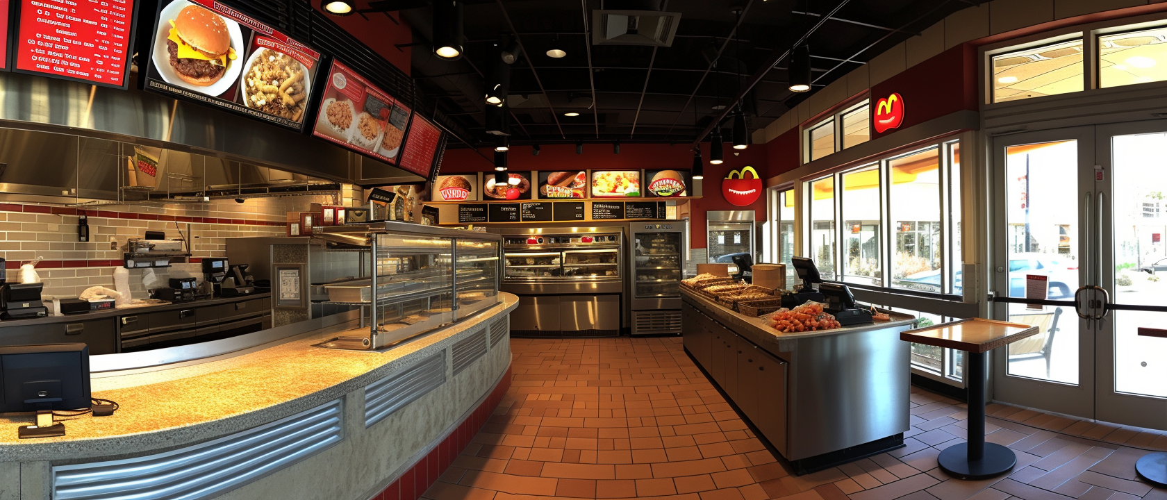 Combined Restaurant Counter Interior