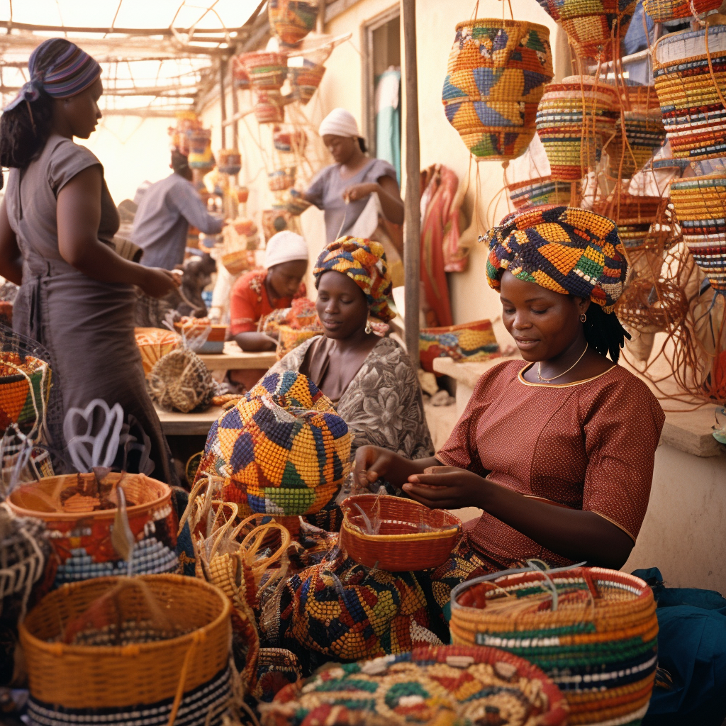 Colorful African Basket Weaving Artwork