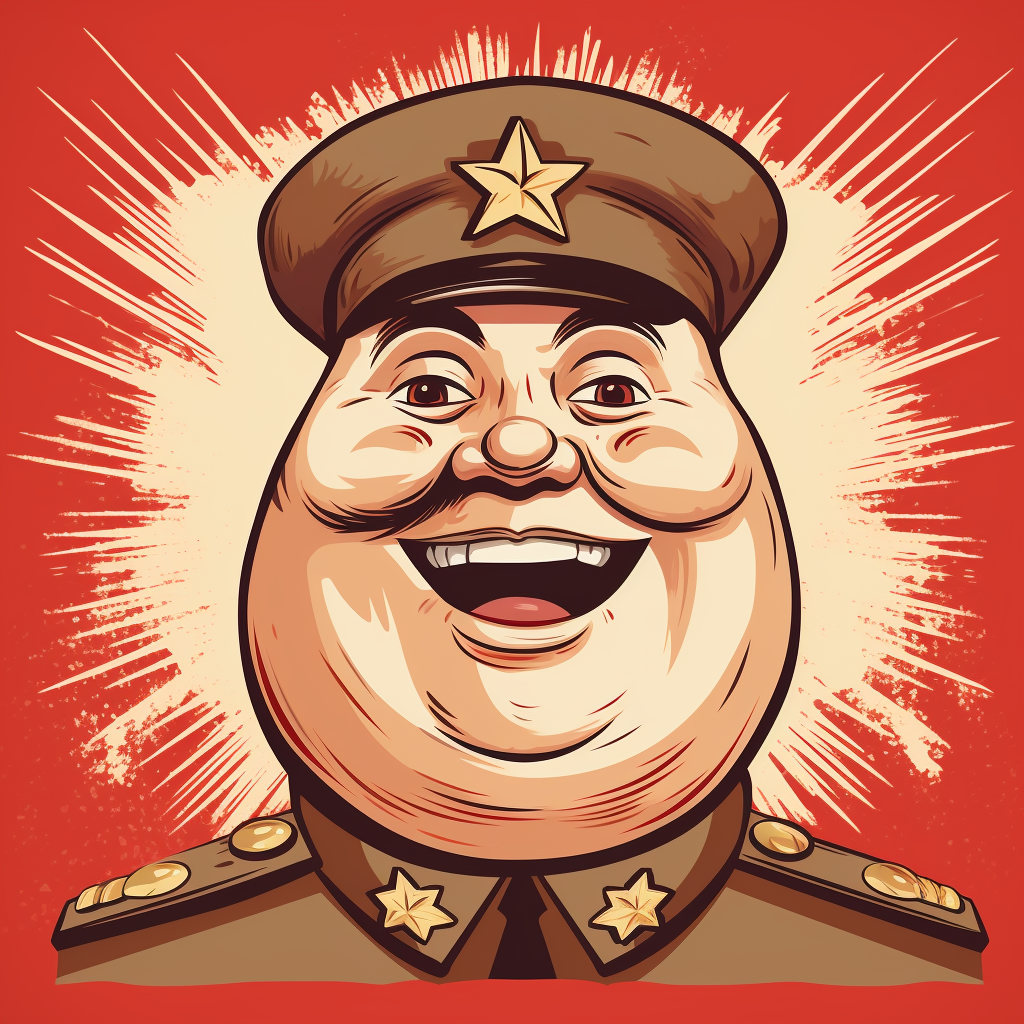 Communist potato general caricature poster