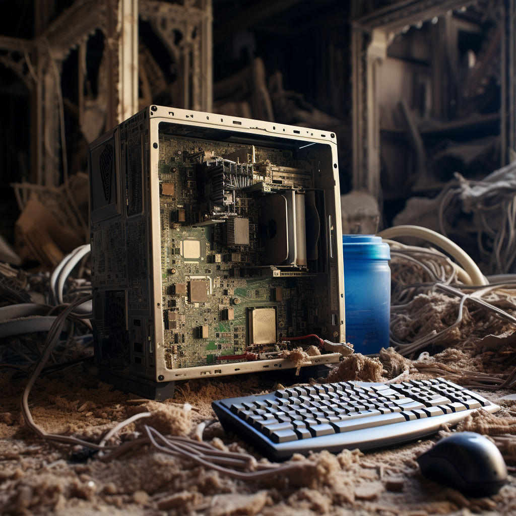 Hands repairing Intel computer