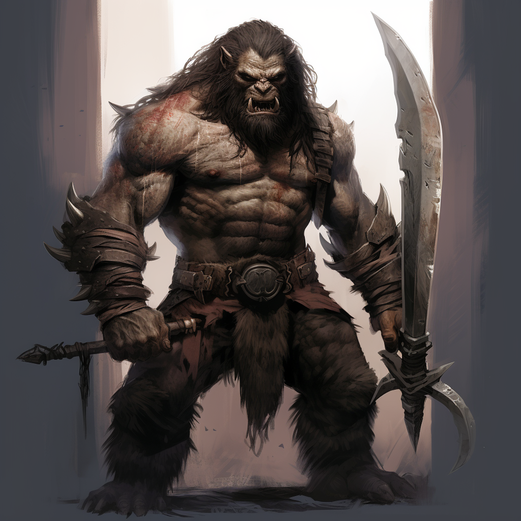 Powerful bugbear wielding glaive