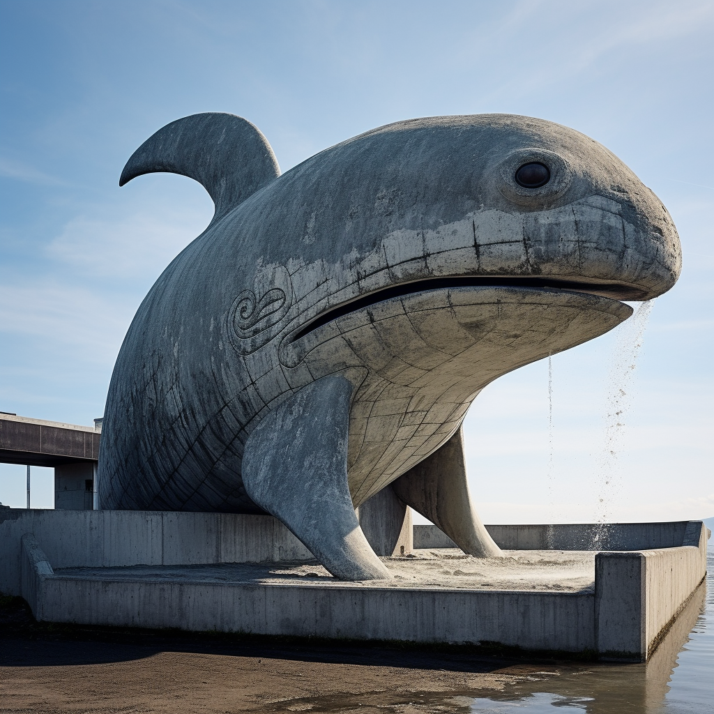 Concrete Tail Whale Stock Image