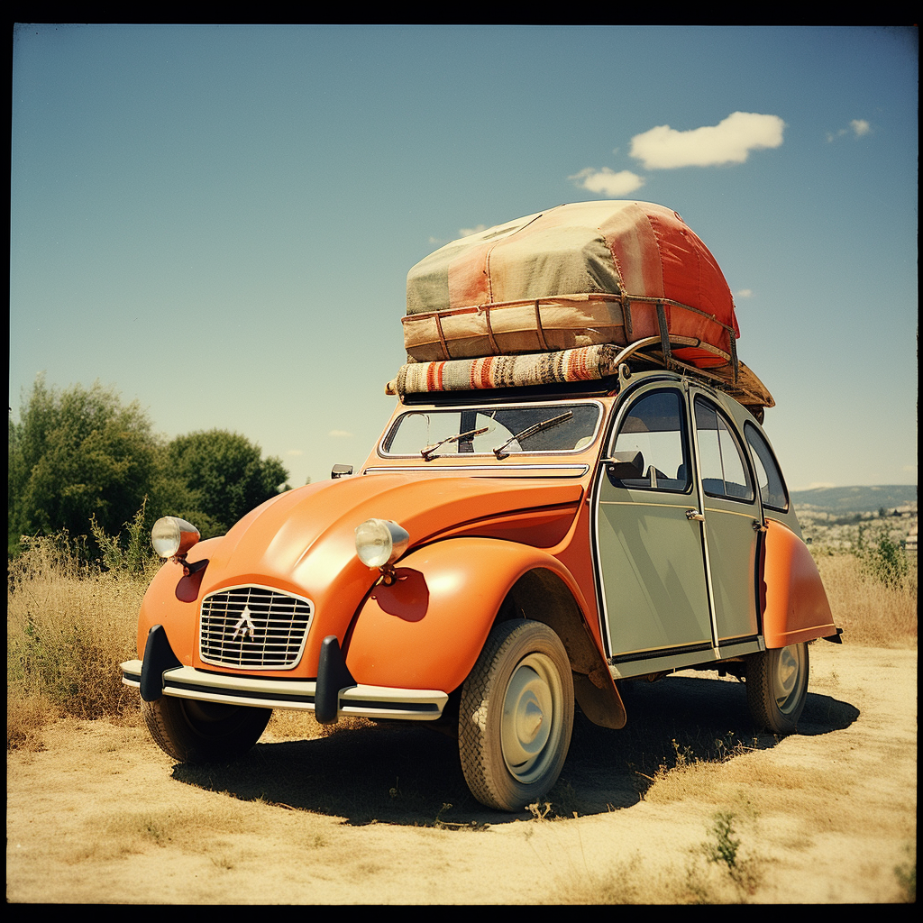 Vintage convertible 2CV in Provence