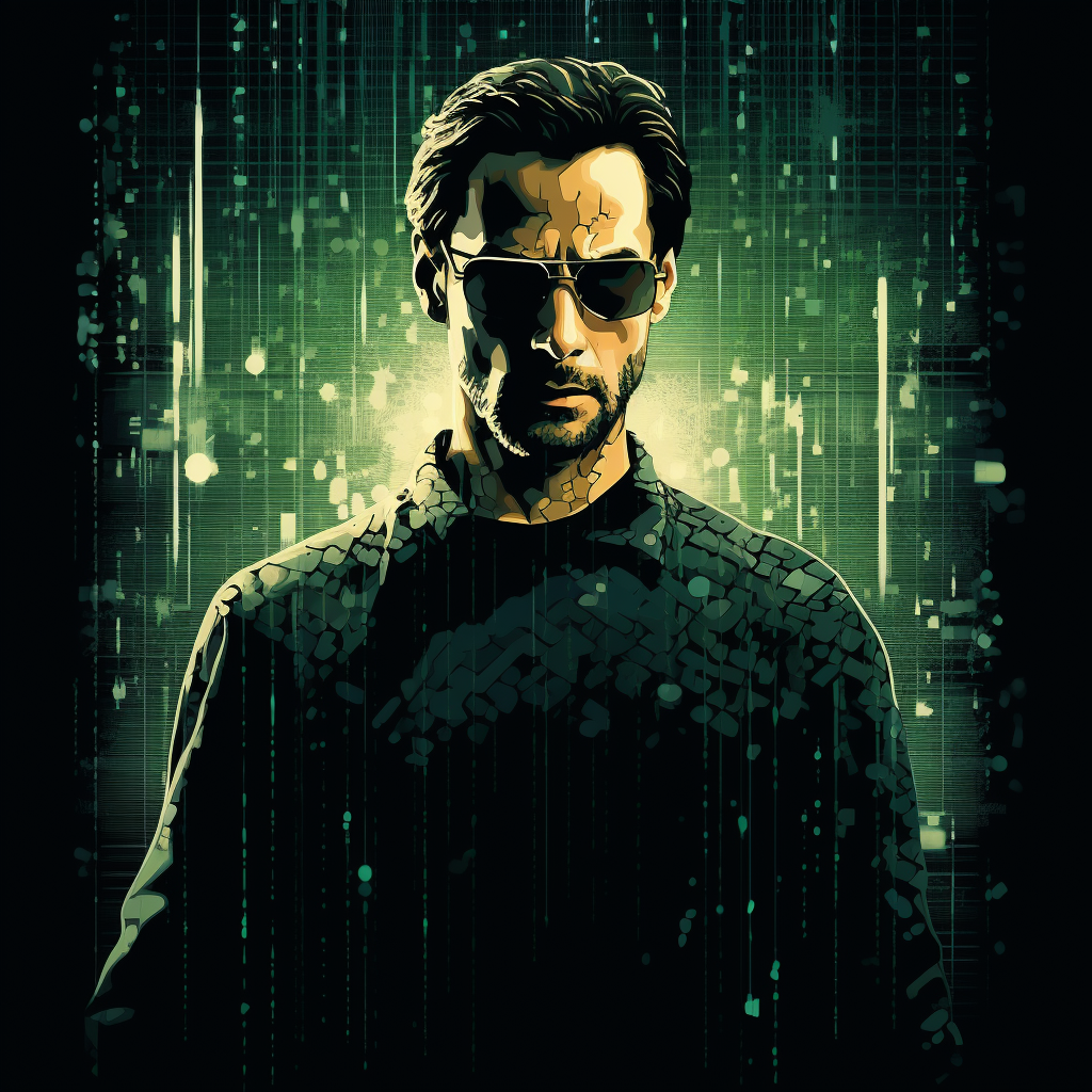 Cool Matrix Style T-Shirt Print Poster