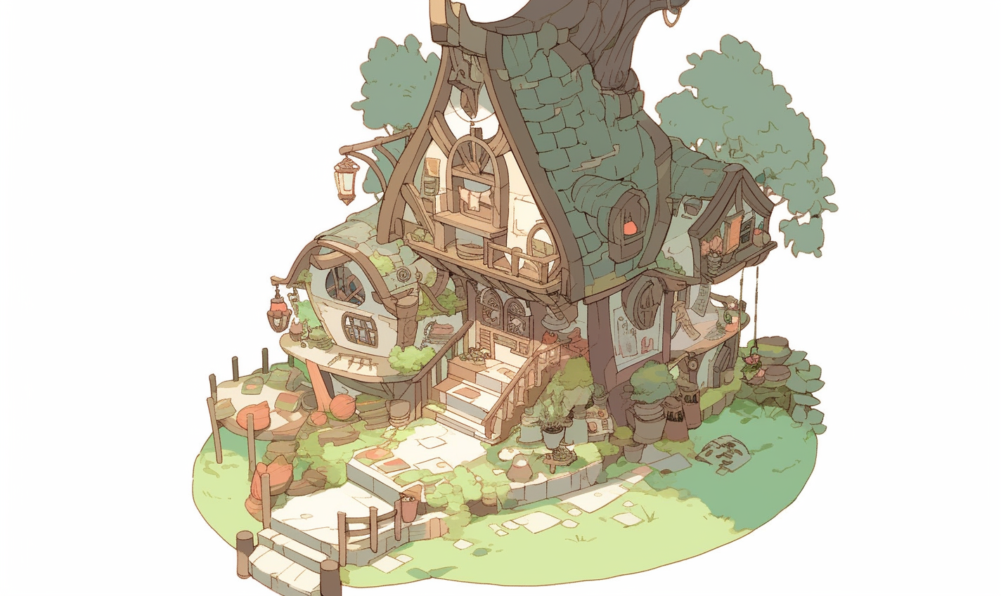 Charming potion shop in the countryside