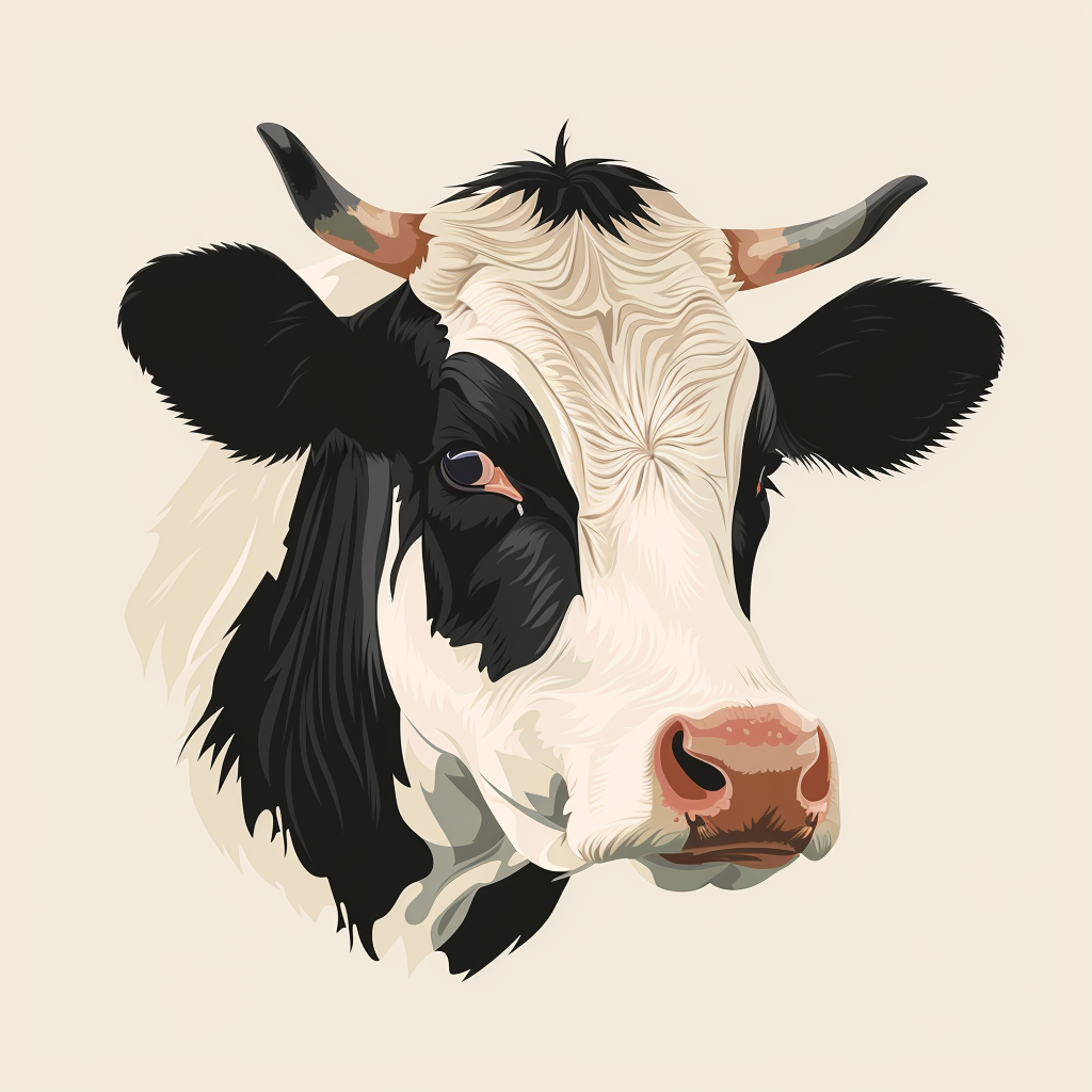 Cow in Cartoon Style