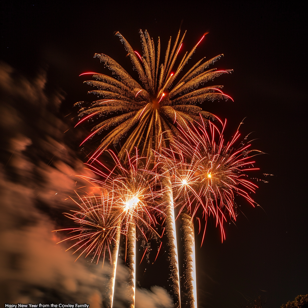 Happy New Year Cowley Family Fireworks