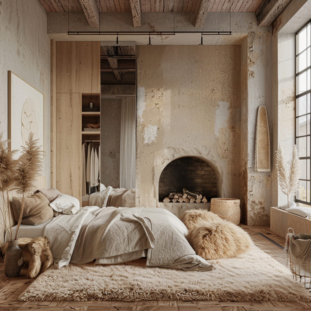 bedroom wabi sabi style cozy