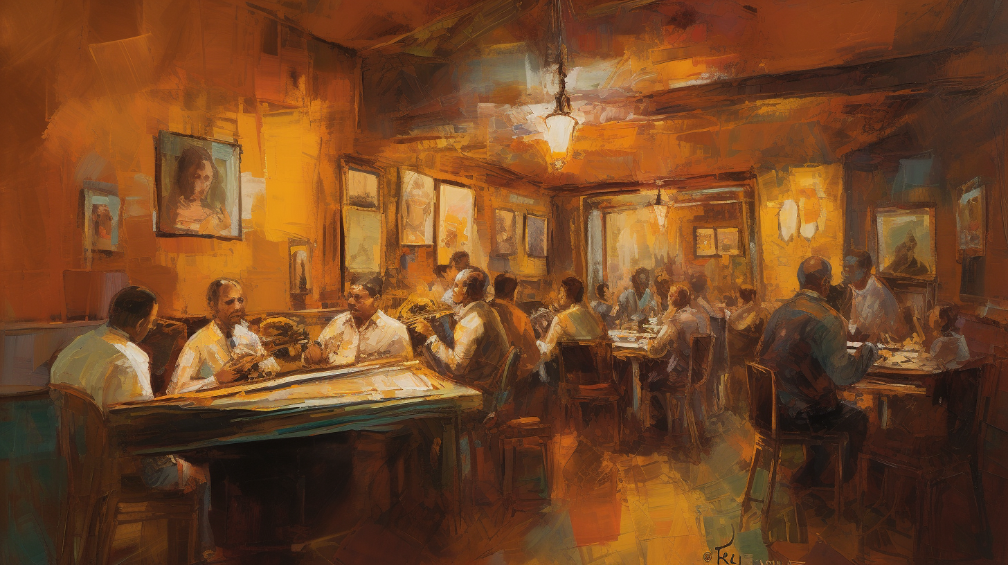 Cozy Indoor Cafe Jazz Vibe Artwork