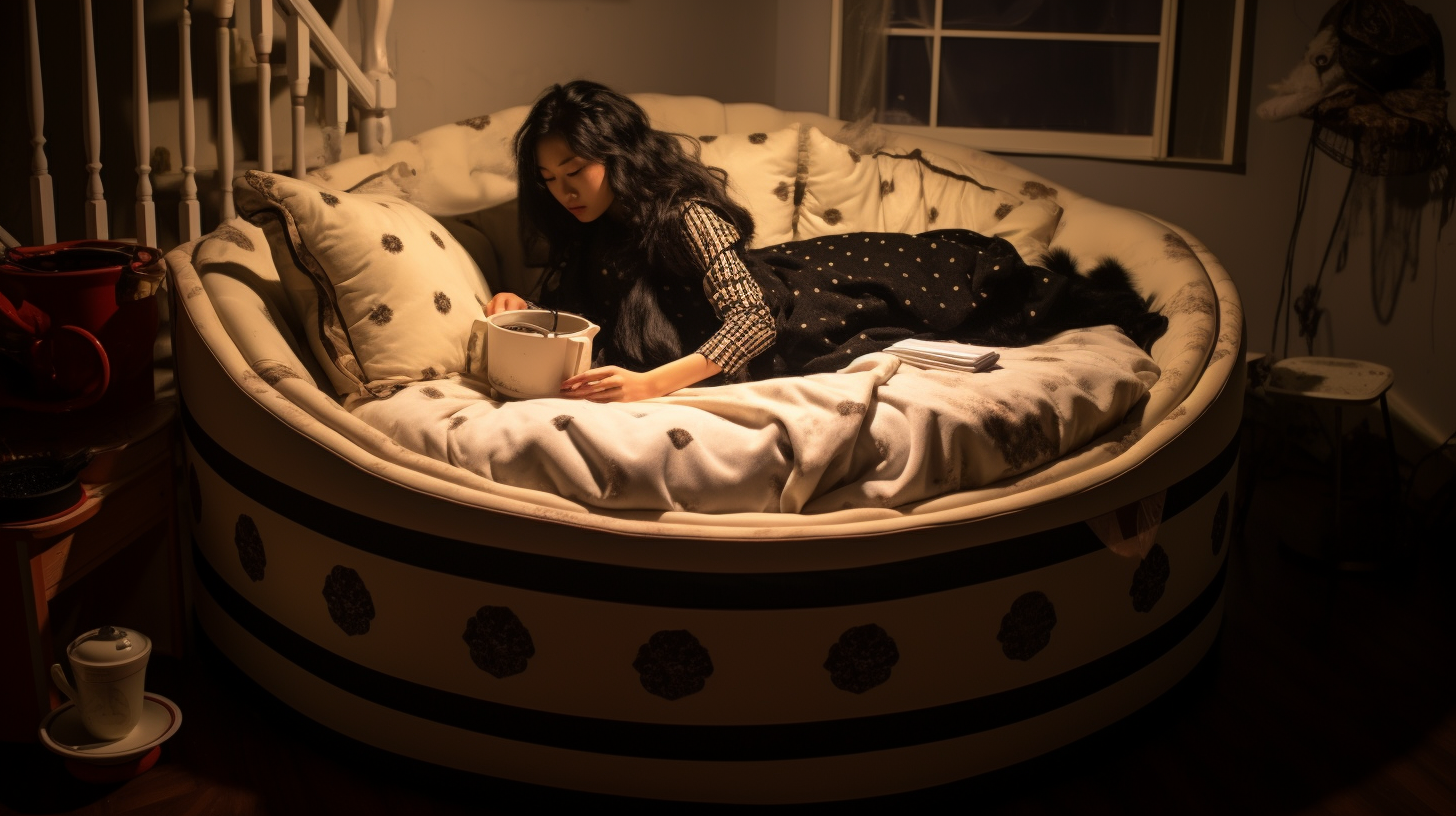 Woman Sleeping Under Cream Bedsheet