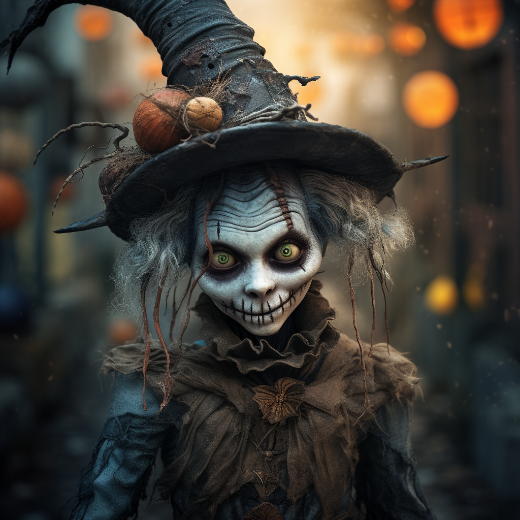 Creepy Halloween Gobblin Witch Clown