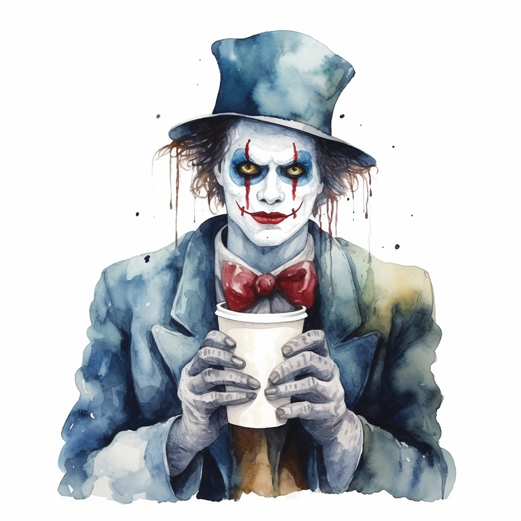 Creepy man with coffee cup