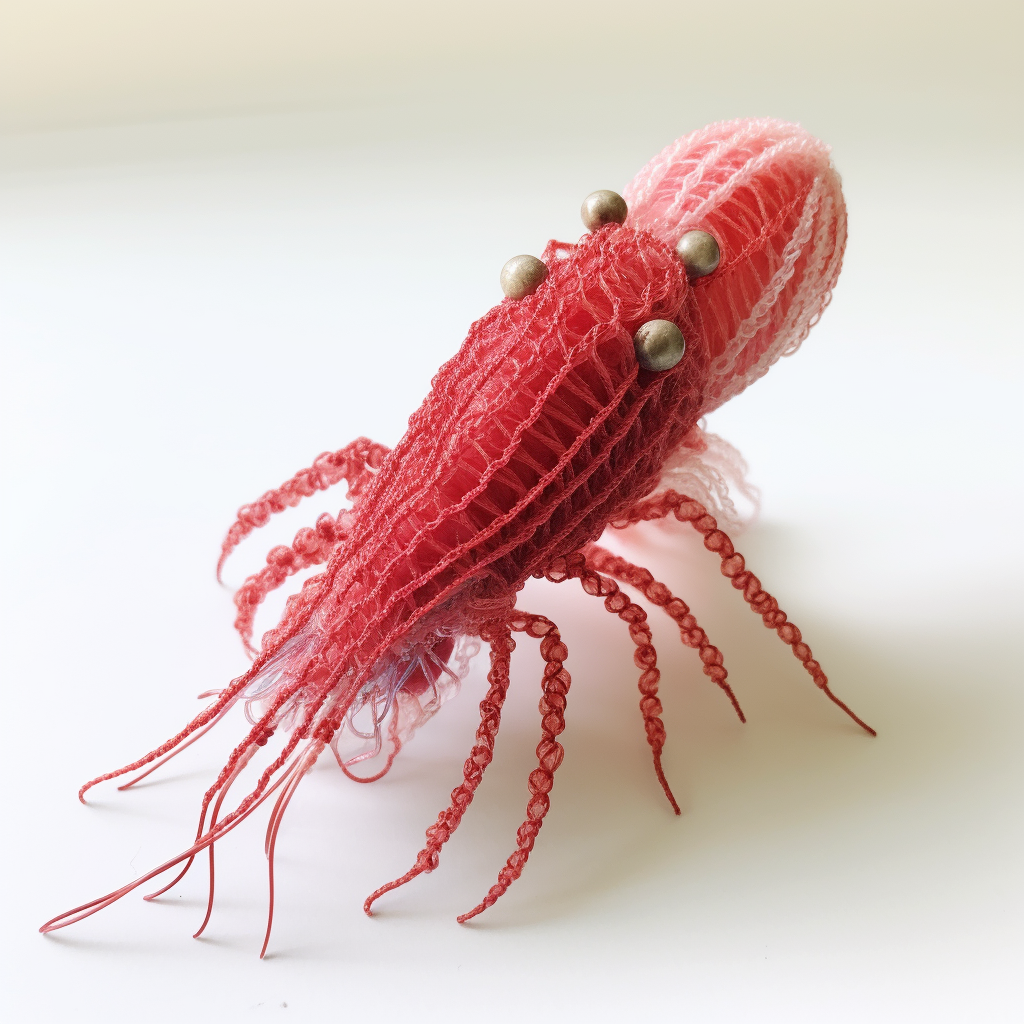 Vibrant crochet copepod showcasing creativity and skill