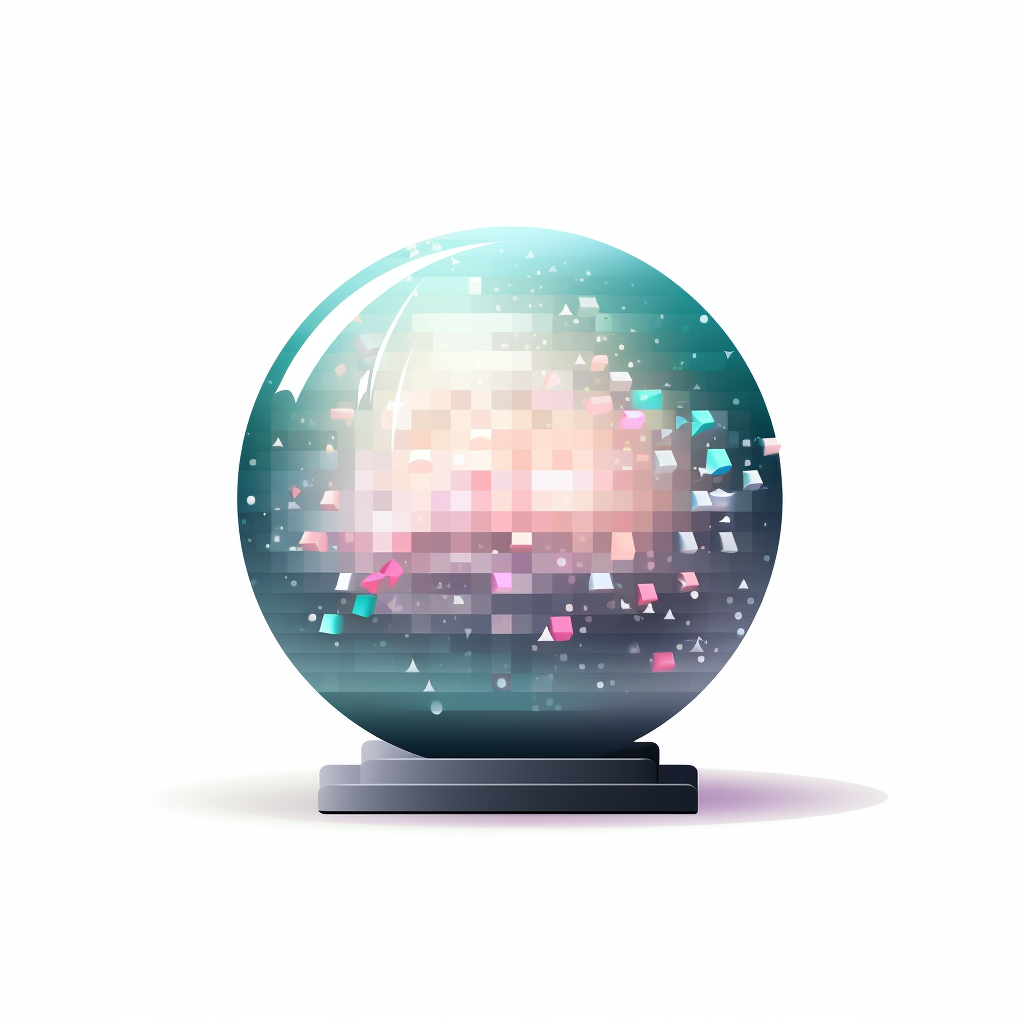 Crystal ball pixel icon on white background